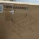 Twin Bassinet for 2 Babies, Double Bassinet for Twins, Rocking Bassinet with Wheels and Storage Basket, Full-Mesh Sides, 5-Height Adjustable, Portable and Stable Baby Crib (Standard Grey)