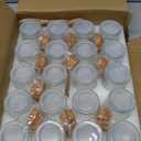 20Pcs 5oz Stripes Small Glass Jars with Cork Lids, Empty Candle Jars for Making Candles, Yogurt Container with PE Lids for Wedding Favors, Gift Jar, Baby Shower, Candy, Spices, with Twine, Labels (20)