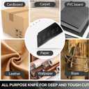 Harita Box Cutter Utility Knife Stainless Steel, Adjustable blades length Heavy Duty Rust Resistance with blackening via phosphating with 10 Pcs SK5 Blades for men women craftmen Quick-Change Bright