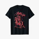 Horse Western Country Cowgirl Ride or Die T-Shirt, Size 5XL