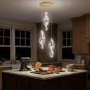 3 Lights Modern Pendant Lighting LED Dimmable Chandelier for Kitchen Island Dining Room Living Room Acrylic Gold