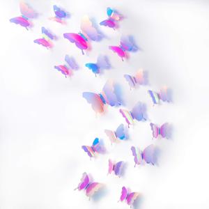 BBTO 48 Pieces Butterfly Wall Decor DIY Mirror 3D Butterfly Stickers Removable Decals for Home Bedroom School Bathroom Living Room Decor(Transparency Colorful Pink) BBTO 48 Pieces Butterfly Wall Decor DIY Mirror 3D Butterfly Stickers Removable Decals for Home Bedroom School Bathroom Living Room Decor(Transparency Colorful Pink)