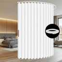 Room Divider Curtain Sets with Flexible Ceiling Track, Privacy Soundproof Curtain for Bedroom Office Patio Sliding Door(White, W180 x L108, 1 Pack)
