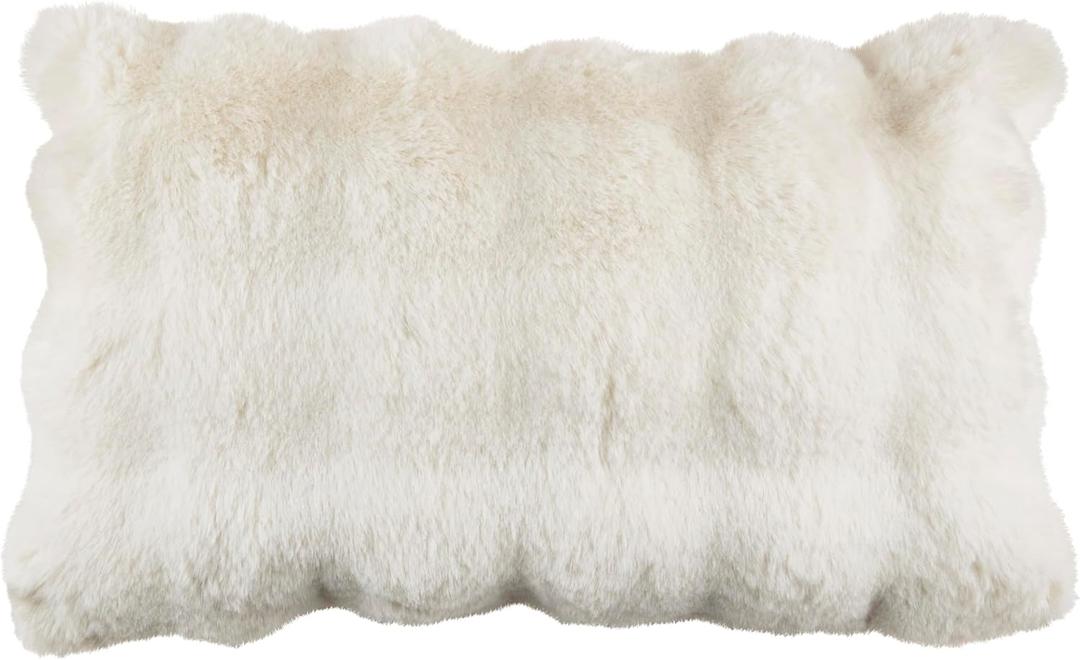 SARO LIFESTYLE Plush Faux Fur Throw Pillow Cover – Ultra-Soft Textured Accent for Sofa, Bed & Cozy Layered Styling, 12"x20"