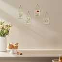 FOCHIER F 4 Pcs Pressed Flower Frame with Tweezers, Wall Hanging Tabletop Display Double Glass Frames with Metal Chain for Pressed Dried Flowers Plants, Horizontal and Vertical Picture Frame, Gold, FRAMES ONLY