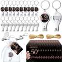 25 Sets Rose Gold 50th Birthday Party Favors for Guests Cheers to 50 Years Bottle Opener Nail Clipper Keychain Thank You Card for Return Gifts Wedding Anniversary Supplies (50th, rose gold)