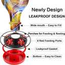 2 Pack Hummingbird Feeder Base Replacement Part Accessories Set - Includes 2 Pcs Bottom Base, Moat Hooks, Seal Rings, Brushes and Hanging Ropes (2, Black)