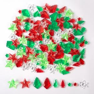Acrylic Holiday Gems Crystals Gems for Table Scatter, Christmas Party Decoration Favor Vase Filler, 180 Pcs (Christmas Gems)