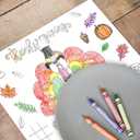 Thanksgiving Disposable Paper Placemats - 24 Pack Fall Turkey Harvest Thanksgiving Day Placemats for Kids Painting Coloring Family Dining Table Mats Holiday Table Decorations