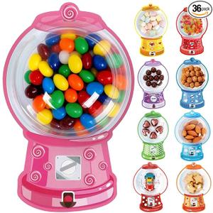 Gumball Machine Valentines Cards for Kids Classroom, 36 Pack DIY Valentine Candy Cards with Clear Shaker Domes, Valentine Exchange Party Favors for Boys Girls (No Candy Included)