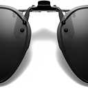 Black Irregular Polygon Clip-On Sunglasses  Polarized, Blue Light Blocking & UV400, Anti-Glare for Driving/Outdoor/Digital Use