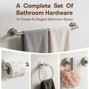 8 Pieces Bathroom Hardware Set, SUS304 Stainless Steel 24 Inch Bath Towel Bar Set, Round Bathroom Accessories Kit Wall Mounted Towel Holder (Brushed Nickel)