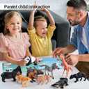 EnAuRoL 31 Pcs Safari Animals Figures Including 24 Realistic Jungle Playset Toys Zoo Animals for Toddlers 3+ Years Old Ideal Gift for Boys and Girls