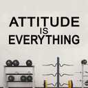 2 x AnFigure Inspirational Wall Decals Gym Office Motivational Quotes Wall Stickers Sports Workout Fitness Workplace Business Art Vinyl Home Decor Attitude is Everything 23"X9"