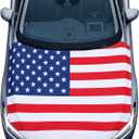1 Pack American Flag Car Hood Cover 63 x 47 Inch Car Hood Cover | 250th Anniversary Weatherproof Car Hood Cover with Adjustable Elastic Straps, Ideal for Trucks Cars Suvs All Seasons Outdoor