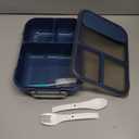 WHALEHOUSE Large Capacity Bento Box for Adult, 1700ML 3 Compartments Lunch Box with Utensil, Airtight Food Container with Lids for Meal Prep, Microwave/Dishwasher/Freezer Safe, On the Go (Dark Blue)