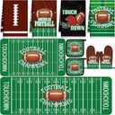 10 Pcs Football Kitchen Decor Sets 4 Sport Kitchen Dish Towels 2 Football Pot Holders 2 Oven Mitts Glove 2 Non Slip Rugs and Mats for Floor Home Decorations Accessories Gifts
