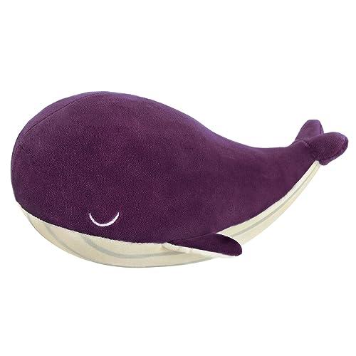 MUPI Whale Stuffed Animals Plush Pillow Cute Soft Cotton Plushies Pillows Kawaii Blue Whale Toy Gifts for Kids Boys Girls Adults (Purple, 18 Inch)