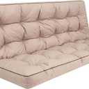 Outside Benches Cushion with Backrest, Thicken Waterproof Swing Cushions 2/3 Seater Replacement, Porch Swing Cushions Outdoor (Beige, 55"x40")