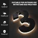 5 Inch Backlit House Numbers for Outside, Stainless Steel, LED Illuminated Home Address Number, Modern Lighted Address Signs for Houses, Restaurant, Waterproof