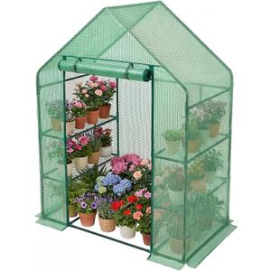 Greenhouse for Outdoors,55 x 28 x 78'' Small Greenhouse,Walk in Plant Greenhouses with 3 Tiers 6 Shelves,Heavy Duty with Durable PE Cover,Heavy Duty Plant Greenhouses for Garden and Backyard