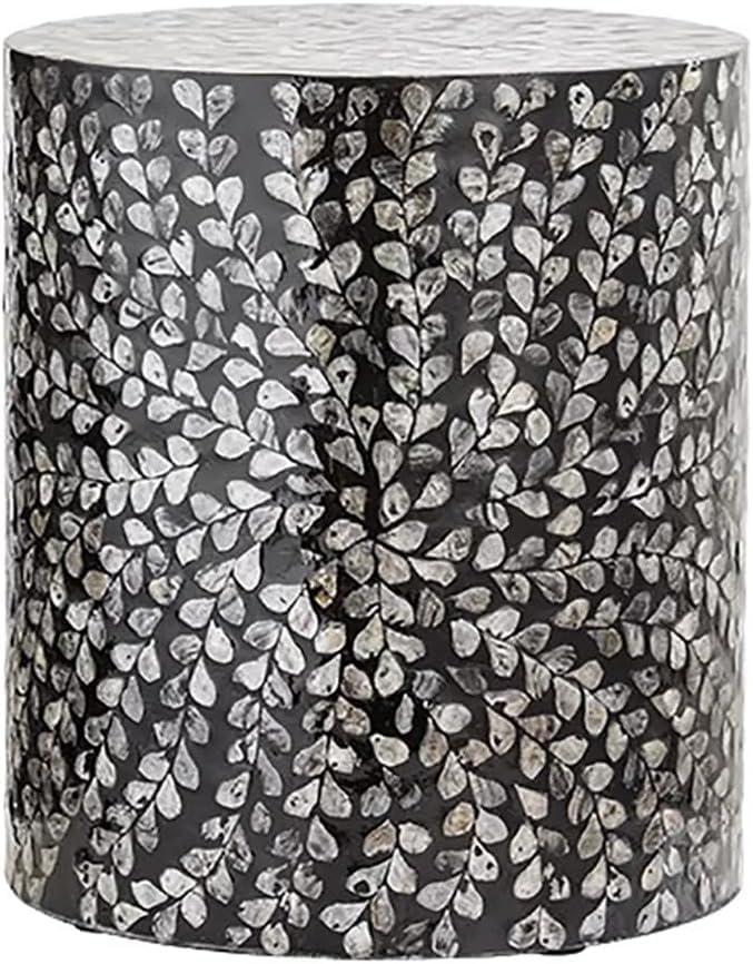 Side Table, Coloured Shell + MDF Board Living Room Decorative Coffee Table, Small Bedroom Tray Table Top Bedside Table(Color:E)