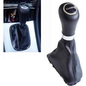 Automatic Gear Shift Knob Lever with Gaiter Boot Leather Cover for Mercedes-Ben-z C Class W203 W209 Classic Avantgarde Elegance (Classic)