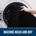 OLANLY Dog Door Mat for Muddy Paws 30x20, Absorbs Moisture and Dirt, Absorbent Non-Slip Washable Doormat, Quick Dry Chenille Mud Mat for Dogs, Entry Indoor Entryway Carpet for Inside Floor, Black