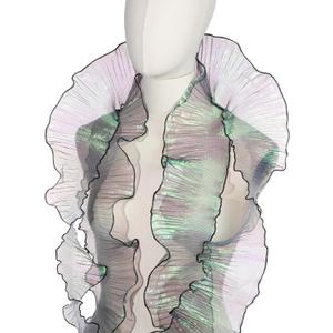 PATIKIL Ruffle Lace Trims, 5 Yards Retro Organza Fabric Trim Tulle Decorative Ruffle Lace Border for DIY Sewing Dress Bag Costume Trimming Craft Cake Decor, Gradient Green