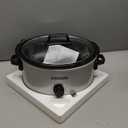 Hamilton Beach 6-Quart Slow Cooker with 3 Cooking Settings, Dishwasher-Safe Stoneware Crock & Glass Lid, Silver (33665G)