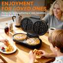 Bakers Friend Double Belgian Waffle Maker Thick, 2 X 6 Round Waffle Maker, Belgium Waffle Iron, Waflera Electrica with Non-stick Plates, 1200W, Perfect for Kids & Family Breakfast, Graphite