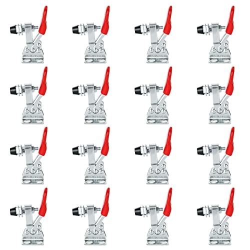 Acrux7 8 Pack Toggle Clamp, Small Toggle Clamps 60lb Holding Capacity 201-L Horizontal Adjustable Toggle Clamp Quick Release Hold Down Clamps for Woodworking, Smoker, Doors, Cabinets, Tool Boxes