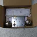 Mortise Lock Set for Interior Door, Vintage Door Knob with Lock and Skeleton Key, Antique Door Knobs Brushed Nickel Finish