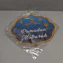 Ramadan Mubarak Door Sign, 12.611.2In Blue Wooden Eid Ramadan Kareem Door Hanger, Crescent Moon Welcome Wall Hanging Decor, Islamic Decoration for Home Front Porch Indoor Outdoor Muslim Gift