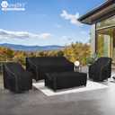 Patio Furniture Covers 4 Piece Set, 600D Heavy Duty Outdoor Furniture Covers Waterproof for Patio 3-Seater Sofa,Swivel Rocker Chair and Coffee Table Furniture Set,Black