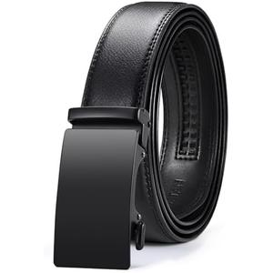VATAN Men's Belt Leather Ratchet Belt for Men Dress Casual Every Day with Adjustable Buckle, Trim to Fit 43"