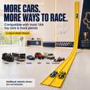 16.5Ft Flexible Race Car Track with 4 Cars, Suction Cups, Hooks & Roadblocks, Compatible with 1:64 Scale Toy Cars, Portable DIY Racetrack Gift for Kids Ages 3+ Yellow, 198 inches x 3.35 inches x 0.8 inches