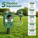 Solar Powered Ultrasonic Animal Repeller with Motion & LED Strobe Lights, Cat Deterrent Outdoor for Squirrels, Deer, Rabbits, Skunks & Dogs, Protects Garden, Yard, Lawn, Farm & Crops - 4Pack