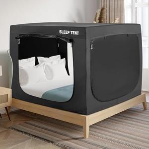 YAVIL Bed Tent King Bed Canopy Tents for Kid and Adult - Portable Dream Tent Indoor Sleeping 93% Blackout Tents