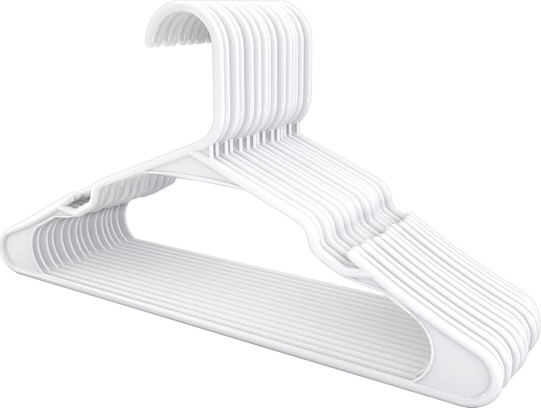 Utopia Home Clothes Hangers Pack of 16 - Plastic Hangers Space Saving - Durable Coat Hanger with Shoulder Grooves (White)