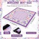 Soulchen Purple Flower American Mahjong Mat with Rules for Table, No Creases, Ships Rolled, 31.5 x 31.5 Non-slip Noise Reduction Gaming Mat with Carrying Bag for Mahjong Poker Card Board Game Dominoes