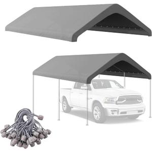10x20 Canopy Replacement Cover, Outdoor Carport Canopy Top Only, Gray