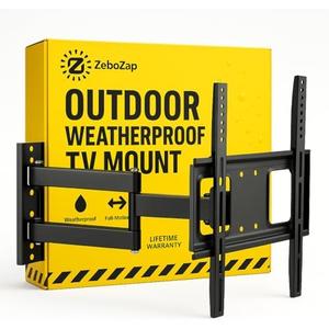 ZeboZap ZZTVA8044 Outdoor TV Mount | Weather Proof - Mount on Vinyl Siding, Stucco, Brick and Stone for Patio, Backyard | Holds 154lbs Upto 70" TV (Size: 32"-70" TV)