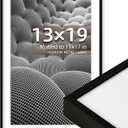 OUZUGIE 13X19 Picture Frame,Display Poster 11X17 With Mat or 13X19 Without Mat,Black Aluminum Poster Frames with Premium Acrylic,Photo Frames with Strong Corner Design for Gallery Wall and Tabletop