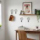 4 Pcs Baseball Metal Key Hooks for Wall Decorative Key Holder 4.7 x 7.1 Inches Coat Rack Wall Mounted Black Art Decor for Gift Coats Hats Towels Bags Hanging