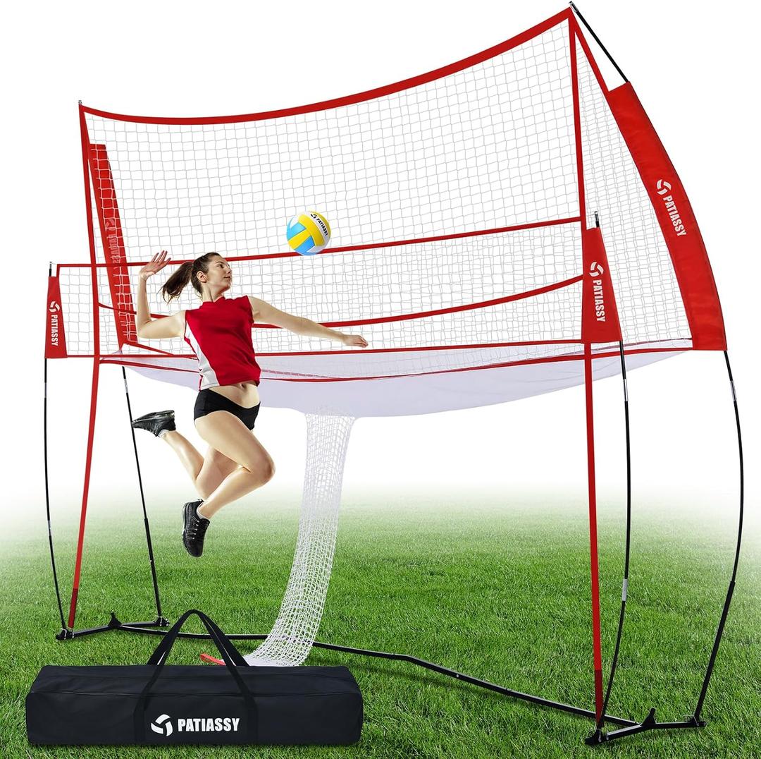 14 * 11FT Volleyball Training Equipment Net for Indoor Outdoor Use Volleyball Practice Net Great for Serving and Dunking Drills with Easy Setup