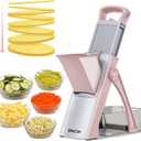Mandoline Slicer for KitchenBigger Entrance Vegetable Potato Slicer ChopperStrips Julienne Dicer Adjustable Thickness for Kitench Fast Meal Prep-Pink