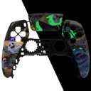 eXtremeRate Glow in Dark - Halloween Candy Night Touchpad Front Top Shell Compatible with ps5 Controller BDM-010 020 030 040 050, Replacement Shell & Touch Pad Cover Compatible with ps5 Controller