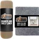 Gorilla Grip Drawer Liner and Under Sink Mat, Drawer Liner Size 17.5x20 in Beige, and Under Sink Mat Size 24x30 in Charcoal, 2 Item Bundle