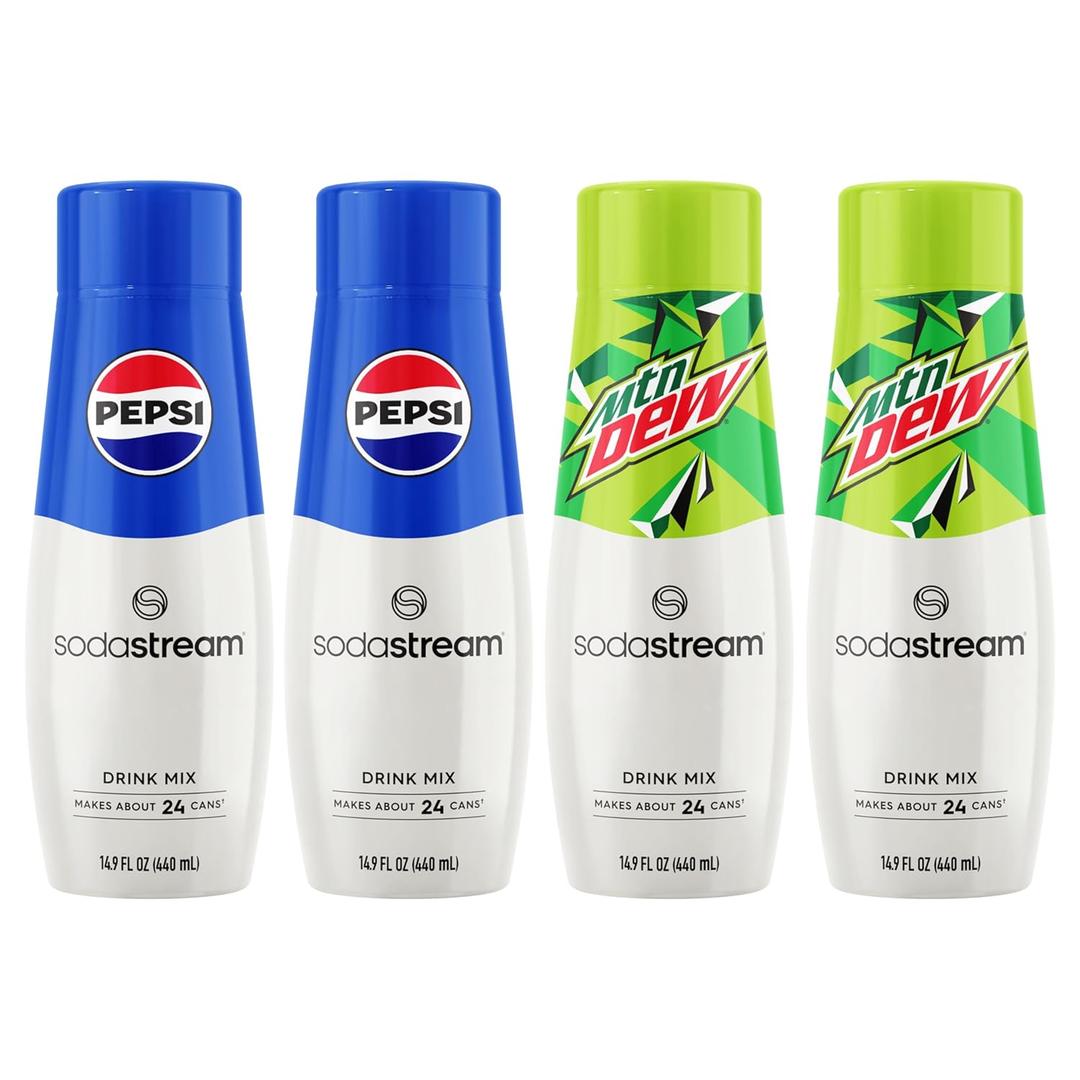 SodaStream Pepsi & MTN Dew Variety Pack, 440ml Pack of 4, BBD: 10/07/2026